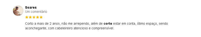 Avaliação 5 estrelas Google – Feijó Barbearia Araranguá